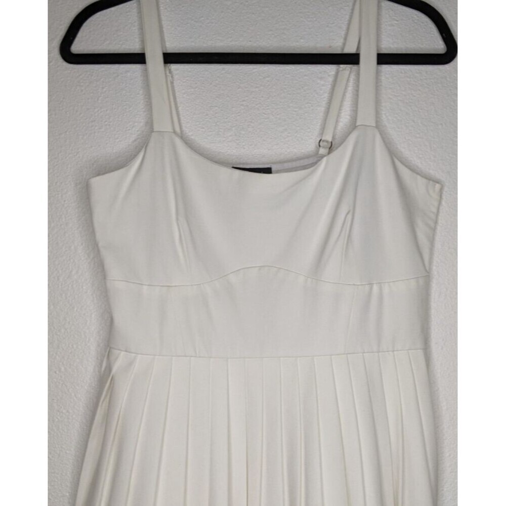 NEW~TRIXXI Cream Sleeveless Pleated Mini Dress Party Beachy Vacation M $56 - Picture 3 of 12